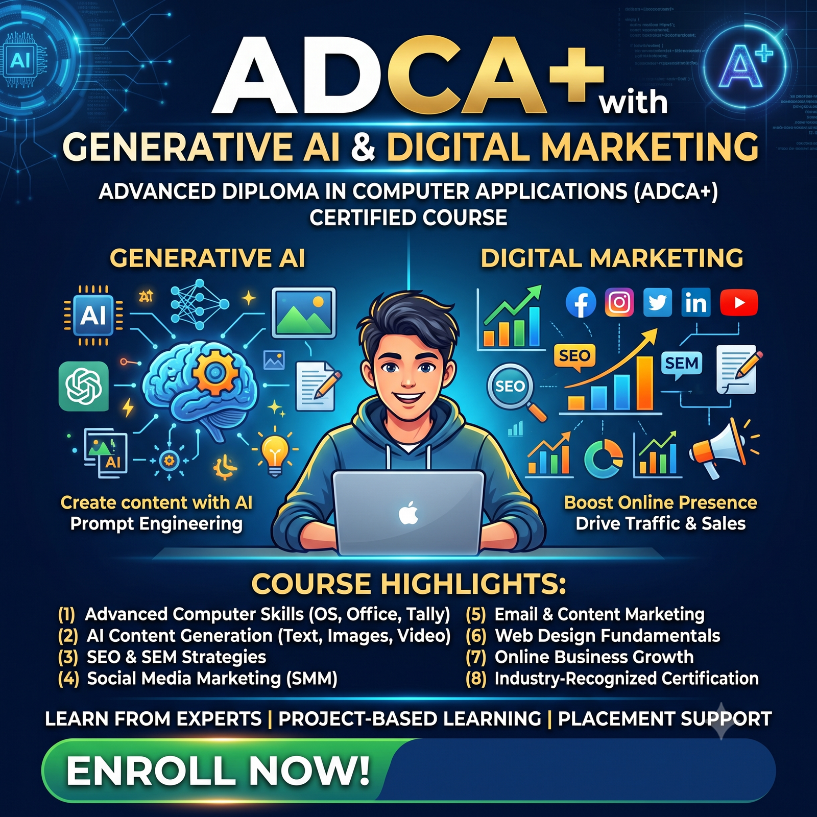 ADCA+ with Generative AI & Digital Marketing
